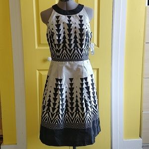 Muse NWT black/silver fit flare dress Sz 8